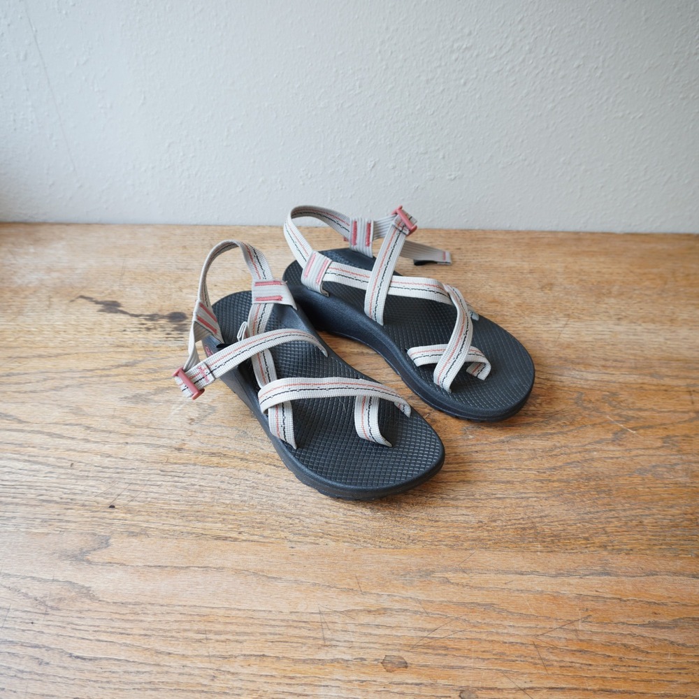 Chaco Z Cloud 2 Womens Size 10 Sandals Grey Orange Strappy Toe Loop Sport Hiking